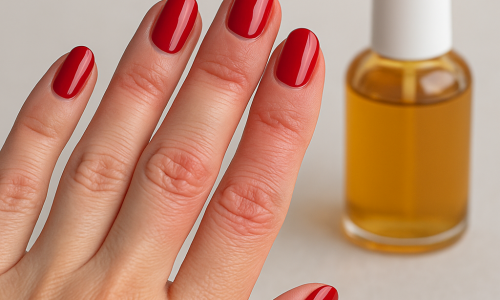  Imagem mostra uma possível reação alérgica nas mãos após uso de produtos de unhas