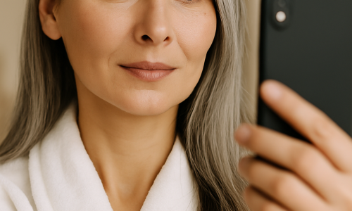 Representação visual do equilíbrio e autoestima da mulher na fase da menopausa